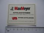 sticker oud MaxMeyer autolak groot ammers max meyer verf, Verzenden, Zo goed als nieuw, Bedrijf of Vereniging