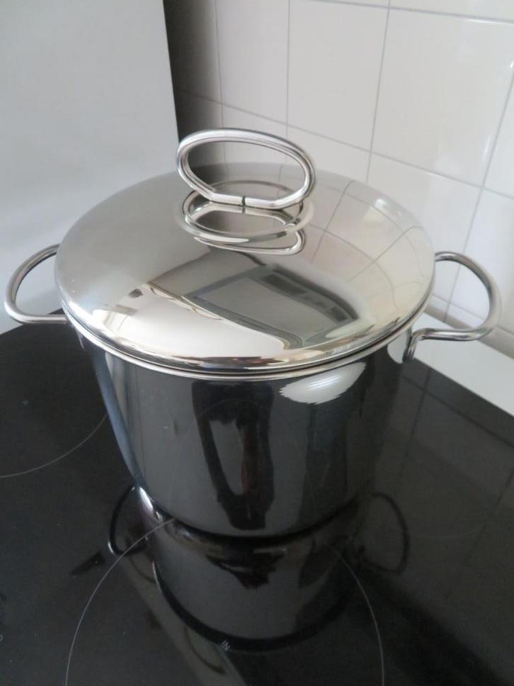 Soeppan / Stamppotpan  6/7 liter, Huis en Inrichting, Keuken | Potten en Pannen, Zo goed als nieuw, Kookpan of Snelkookpan, Rvs