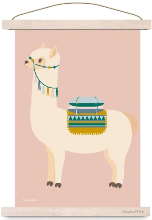 Kinderposter Poster Lama Beige Designed4kids, Kinderen en Baby's, Kinderkamer | Inrichting en Decoratie, Nieuw, Wanddecoratie