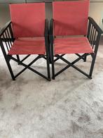 Regisseur stoelen ,zwart met rood, Huis en Inrichting, Stoelen, Ophalen, Hout, Gebruikt, Twee