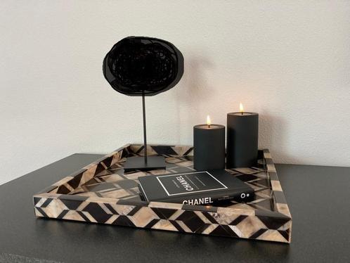 Diga Colmore luxury deco plateau brown/gold/black Nieuw, Huis en Inrichting, Woonaccessoires | Dienbladen, Nieuw, Hout, Vierkant