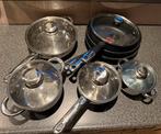 Pannenset, Huis en Inrichting, Keuken | Potten en Pannen, Ophalen of Verzenden, Zo goed als nieuw, Rvs, Pannenset