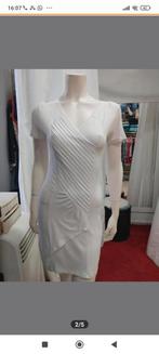 Nieuw! Gedrapeerde mooi zomer jurk van Loca, L42 stretch, Verzenden, Wit, Maat 42/44 (L), Nieuw