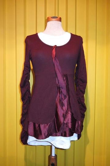 Watcher blouse / tuniek bordeaux rood / aubergine maat 36 beschikbaar voor biedingen