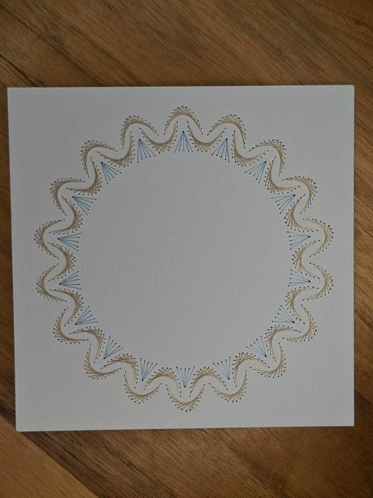 Geborduurde opleg kaart basiskaart wit, Hobby en Vrije tijd, Kaarten | Zelf maken, Zo goed als nieuw, Blanco kaart of Basiskaart