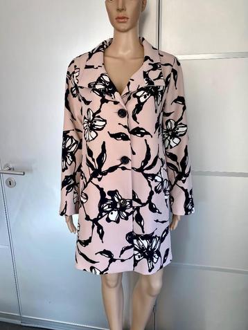 H187 Elisa Fend maat M=38/40 jas zomer lange blazer roze beschikbaar voor biedingen