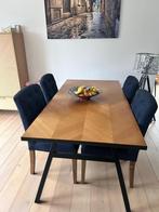 Mooie houten tafel met metalen poten Zuiver, Zo goed als nieuw, 150 tot 200 cm, Rechthoekig, 50 tot 100 cm