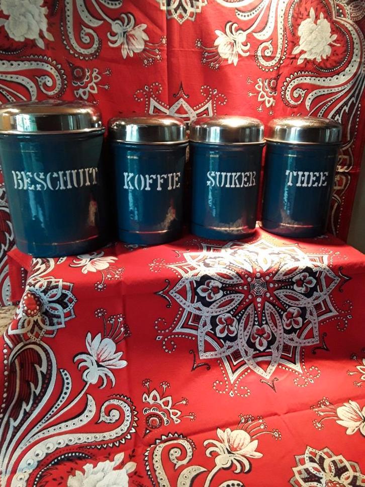 Emaille bussen set zie ook foto 2 én méér uit opa's&oma's, Antiek en Kunst, Antiek | Emaille, Ophalen of Verzenden