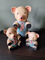 Vintage brocante houten beren set van drie, Overige merken, Gebruikt, Ophalen of Verzenden