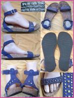 Blauwe UGGS sandalen met een kurken voetbed maat 9_41, Sandalen of Muiltjes, Blauw, Ophalen of Verzenden, Zo goed als nieuw