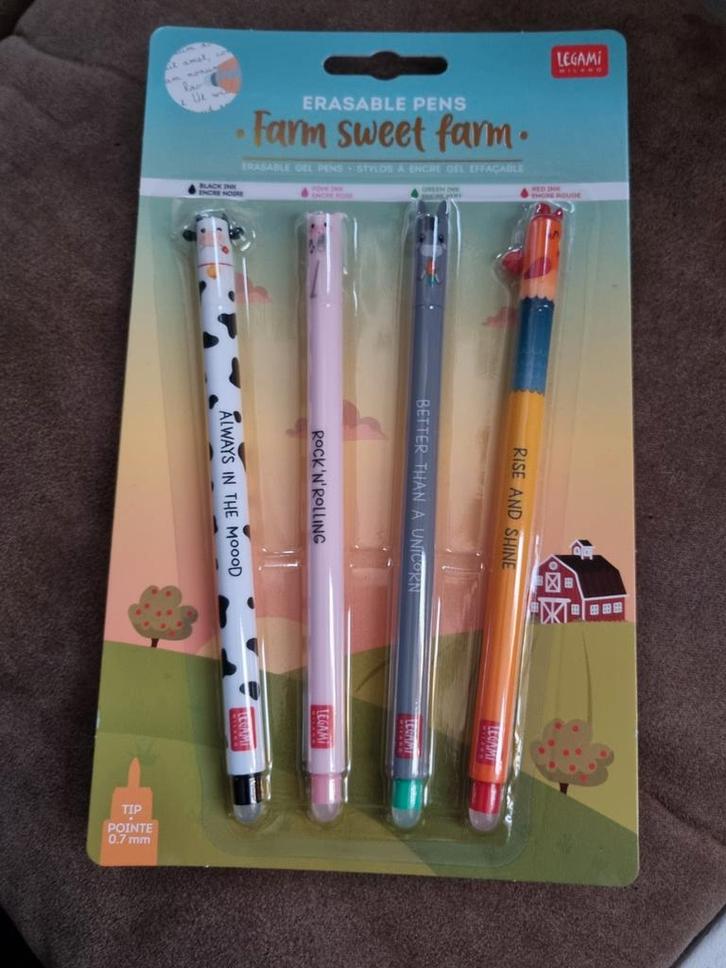 Legami Farm Sweet Farm Uitwisbare Pennen - Nieuw, Diversen, Schrijfwaren, Nieuw, Ophalen of Verzenden