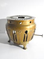 Antiek koperen theelichtje met olie brander (Art Deco), Antiek en Kunst, Ophalen of Verzenden, Koper