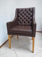 Fauteuil  bruin leer, Huis en Inrichting, Fauteuils, Ophalen, Gebruikt, Minder dan 75 cm, Leer