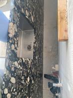 Aanrechtblad, Huis en Inrichting, Keuken | Keukenelementen, Gebruikt, 75 cm of meer, Grijs, Ophalen of Verzenden