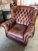Chesterfield fauteuils 2 stuks cognac, Ophalen of Verzenden, Zo goed als nieuw