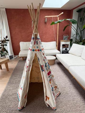 Tipi tent speeltent van het merk VILAC beige met kleurtjes beschikbaar voor biedingen