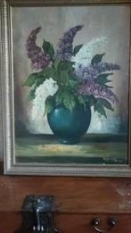 Stilleven met bloemen op linnen, Antiek en Kunst, Kunst | Schilderijen | Klassiek, Ophalen of Verzenden