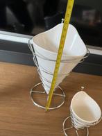 Frietzakje met 2  saus bakjes, Keramiek, Ophalen of Verzenden, Overige stijlen, Schaal of Schalen