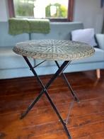 vintage ijzeren rattan tuintafel, Tuin en Terras, Tuintafels, Ophalen, Gebruikt, Rond, Metaal
