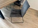 Eetkamer velvet stoelen, Huis en Inrichting, Stoelen, Ophalen of Verzenden, Zo goed als nieuw, Grijs