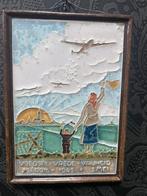 Cloisonné Tegel - Voedsel, Vrede, Vrijheid, Antiek en Kunst, Antiek | Wandborden en Tegels, Ophalen of Verzenden