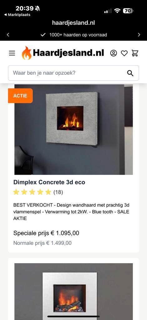 Dimplex Waterdamp Haard - Sfeervol & Modern, Huis en Inrichting, Haarden, Gebruikt, Elektrische haard, Ophalen of Verzenden