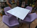 Te koop eethoek met stoelen, Gebruikt, 100 tot 150 cm, Vier personen, Rechthoekig