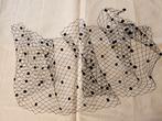 Oude Franse zwarte VOILE met nopjes voor hoeden / mesh tule, Ophalen of Verzenden