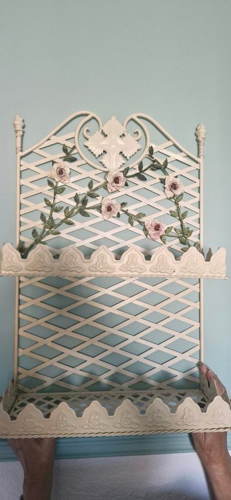 Metalen rek met bloemen, Ophalen of Verzenden, Gebruikt