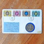 Eerstedag envelop Queen Elizabeth Silver Jubilee 1977 + munt, Ophalen of Verzenden, Gebruikt, Buitenland, Postzegel(s) of Munt(en)