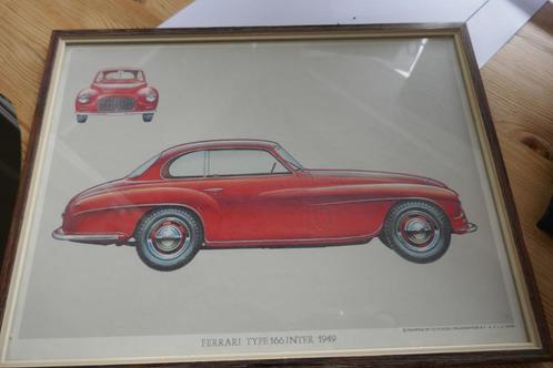 Ferrari type 166 inter 1949 tekening, Verzamelen, Automerken, Motoren en Formule 1, Zo goed als nieuw, Auto's, Ophalen of Verzenden