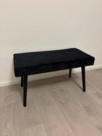 Zwart velours bankje met houten poten van Livarno, Ophalen, Minder dan 50 cm, Hout, 75 tot 100 cm