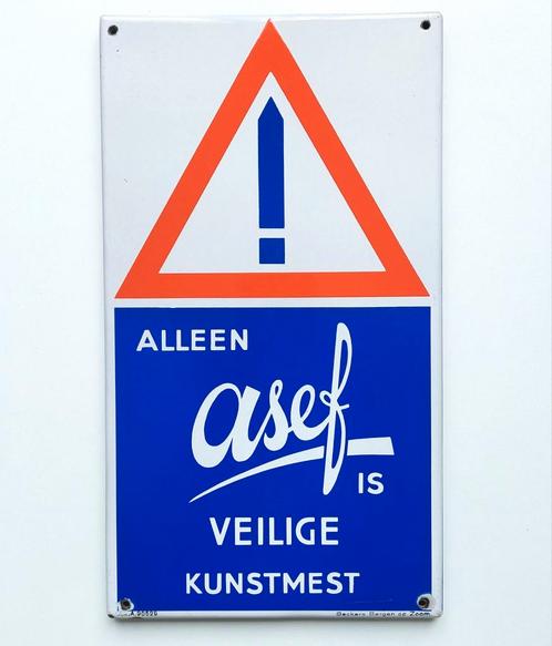Oud Emaille Bord Reclamebord ASEF Kunstmest. Fabr. BECKERS, Verzamelen, Merken en Reclamevoorwerpen, Gebruikt, Reclamebord, Verzenden