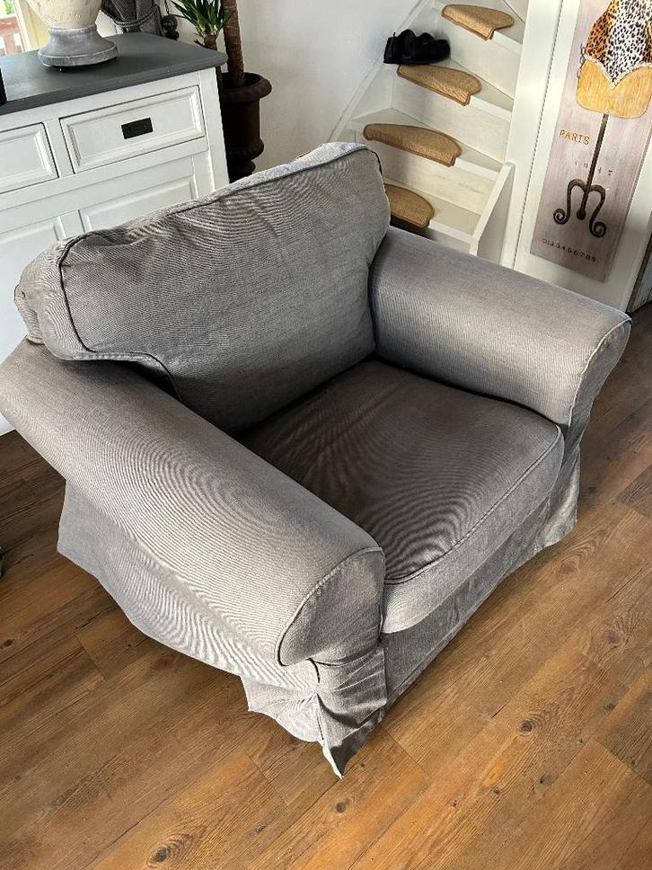 Ektorp stoel grijs Ikea, Huis en Inrichting, Fauteuils, Gebruikt, Stof, 75 tot 100 cm, 75 tot 100 cm, Ophalen