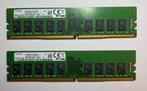 Te koop: 2x 16GB ECC Registered RAM Modules, Computers en Software, RAM geheugen, Server, DDR4, Ophalen of Verzenden, Zo goed als nieuw