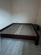 Tweepersoons Houten Bed Bruin 180x200, Ophalen, Gebruikt, Bruin, Tweepersoons