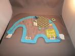 label label olifant doek labeldoek grijs/blauw badstof en, Ophalen of Verzenden, Nieuw, Olifant