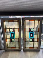 Glas in lood in kozijn(2 stuks), Ophalen of Verzenden