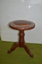 Vintage piano kruk verstelbaar/ draaibaar met leren zitting, Huis en Inrichting, Krukjes, Ophalen of Verzenden, In hoogte verstelbaar