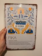 Emaille bord - Fika Zweeds moment, Ophalen of Verzenden