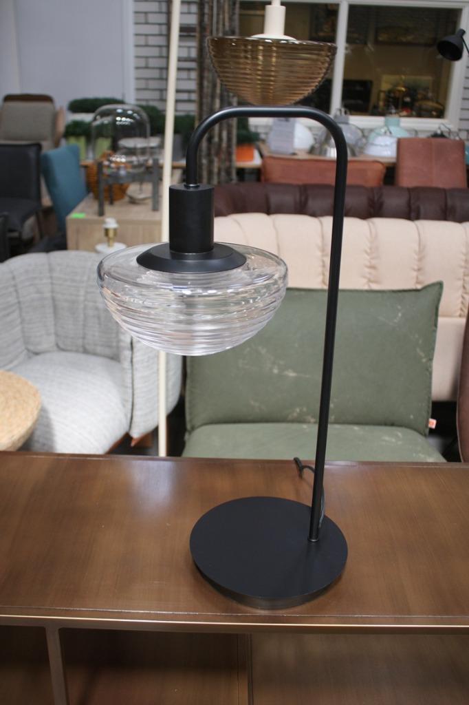 Vloerlamp + tafellamp BAYLIE Light & Living metaal & glas, Huis en Inrichting, Lampen | Tafellampen, Zo goed als nieuw, Glas, Metaal