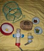 Hamsterpakket: looprad, loopwiel, drinkfles, huisje, bakjes, Ophalen of Verzenden, Zo goed als nieuw, Loopwiel of Rad