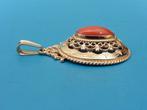 Gouden hanger met bloedkoraal                           G108, Sieraden, Tassen en Uiterlijk, Gebruikt, Overige voorstellingen