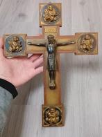 antiek INRI jezus christus kruis met 4 engelen, Antiek en Kunst, Ophalen of Verzenden