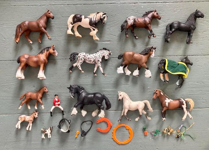 Schleich Paarden Collectie - 14 stuks + Accessoires, Verzamelen, Speelgoed, Gebruikt, Ophalen of Verzenden