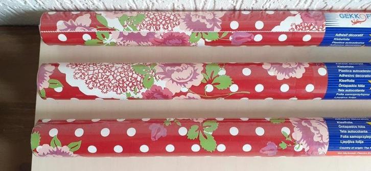 PLAKFOLIE -ZELFKL KASTPAPIER -GEKKOFIX-DOTS EN FLOWERS 12603, Huis en Inrichting, Woonaccessoires | Overige, Nieuw, Ophalen of Verzenden