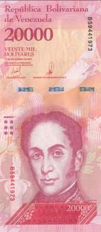 Venezuela bankbiljet 20.000 Bolivares 2017, Pick 99c UNC, Ophalen of Verzenden, Zuid-Amerika, Los biljet