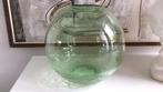 Vintage, groen glazen bolvaas,glasfabriek Leerdam,Copier?, Ophalen of Verzenden