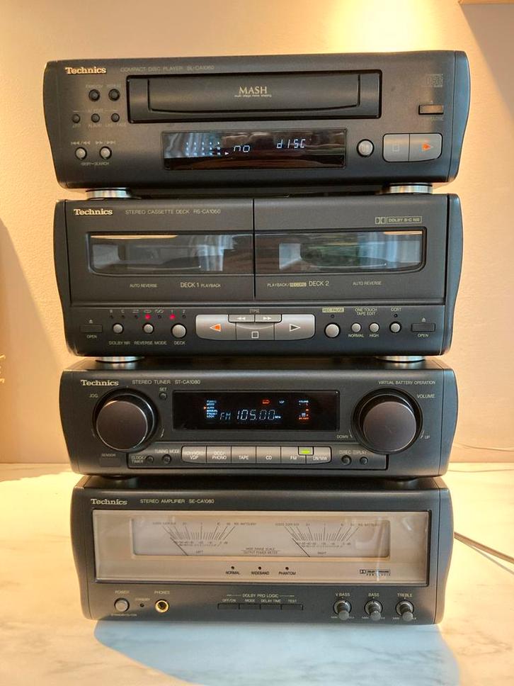 Technics stereoset CA1080 en CA1060 in topstaat, Audio, Tv en Foto, Stereo-sets, Zo goed als nieuw, Cassettedeck, Overige merken
