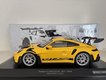 Porsche 911 (992) GT3 RS 2023 geel 1:18 (nieuw) beschikbaar voor biedingen